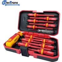 PRO 1000V Insulated Electrician Screwdriver Set All-in-One Premium 13PCS CRV Magnetic Phillips Slotted Pozidriv Torx Screwdriver
