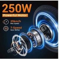 HillMiles Mile 1 Folding Electric Bike - Battery-Operated, Urban Blue