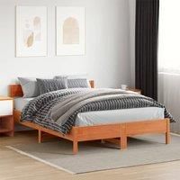 Berkfield Home Bed Frame without Mattress Wax Brown 120x200 cm Solid Wood Pine | Size: Small Double