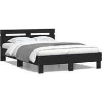 Berkfield Home Bed Frame with LED without Mattress Black 120x200 cm | Size: Small Double