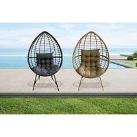 Teardrop Rattan Egg Chair With Cushion - Grey Or Natural!