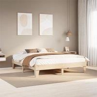 Berkfield Home Bed Frame without Mattress 200x200 cm Solid Wood Pine in Brown