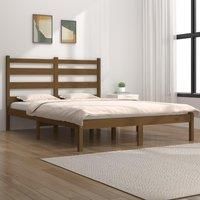 Bed Frame Honey Brown Solid Wood Pine 200x200 cm