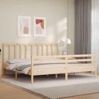 Bed Frame with Headboard 200x200 cm Solid Wood