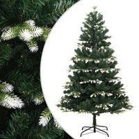 Berkfield Home Artificial Hinged Christmas Tree with Flocked Snow 150 cm in Green
