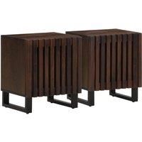 Berkfield Home Bedside Cabinets 2 pcs 40x34x46 cm Solid Wood Mango in Brown | Size: 40 x 34 x 46 cm