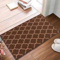 Heavy Duty Machine Washable Hallway Kitchen Non Slip Door Mat Brown Beige