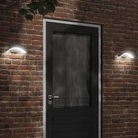 Berkfield Home Outdoor LED Wall Lights 2pcs Black Die-cast Aluminium