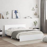 Berkfield Home Bed Frame with LED without Mattress White 160x200 cm