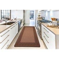 Heavy Duty Machine Washable Hallway Kitchen Non Slip Door Mat Beige Brown