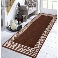 Heavy Duty Machine Washable Hallway Kitchen Non Slip Door Mat Brown Cream