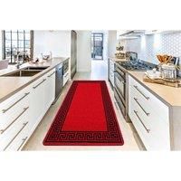 Heavy Duty Machine Washable Hallway Kitchen Non Slip Door Mat Red Black