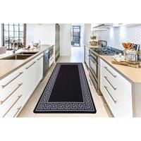 Heavy Duty Machine Washable Hallway Kitchen Non Slip Door Mat Black Grey