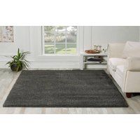 Smart Living Modern Soft Thick Pile Shaggy Area Rug in Dark Grey | Size: 60cm x 110cm