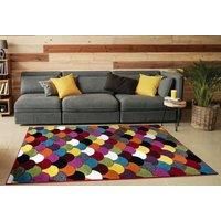 Modern Hand Carved Multicolour Soft Thick Area Rug - Scales