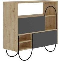 FWStyle Norfolk Shoe Cabinet Oak Anthracite Grey, Grey