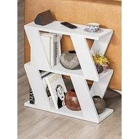 HOCUS PICUS Narrow Side Table with 2 Storage Shelf | 2 Tier Side Table | Slim End Table | Modern Design Sofa Table | Living Room, Office | Many Colour Options | 60x22x57cm (White)