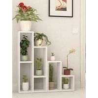 Decortie Side Table Plantstand 20X42X89Cm Particleboard Oak, Cream