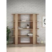Decortie Bookcase 29X110X122Cm 4 Tier Shelving Unit Particleboard White, White
