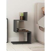 Hocuspicus HOCUS PICUS Modern Nightstand Bedside Table for Bedroom - Lamp Holder Side/Coffee Table - Easy to Assemble and Clear - 30 x 42 x 72cm (Anthracite-Light Mocha)