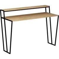 FWStyle Pal Modern Study Desk Oak With Monitor Stand Width 124Cm
