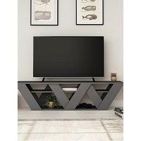 HOCUS PICUS Modern TV Stand for up to 55-inch TVs, Tv Stand Media Unit, Tv Console, 2 Tiers Unit Component for Storage Shelf for Living Room, Bedroom etc. with Multi Colour Option (Anthracite)