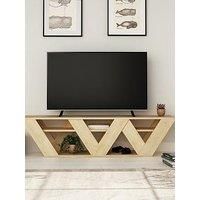 Hocuspicus HOCUS PICUS Modern TV Stand for up to 65-inch TVs, Tv Stand Media Unit, Tv Console, 2 Tiers Unit Component for Storage Shelf for Living Room, Bedroom etc. with Multi Colour Option (Oak)