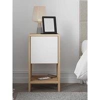 Decortie Bedside Table 30X30X55Cm Particleboard Oak White, Multi