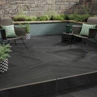 Bardsey Stone Black Matt Outdoor Porcelain Paving Tile - 600 x 900 x 20mm