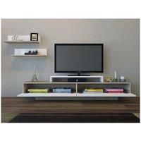 Decorotika Lusi Modern TV Stand TV Unit for TVs up to 71 inch with Wall Shelves