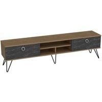 DECOROTIKA - Lorenz New TV Stand with Cabinets and Shelves Metal Legs for TVs up to 71 inches