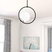 Opviq Dolunay 3901 ceiling lamp, black, glass, ring
