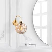 Opviq Safderun 402-A wall light, gold-coloured, glass