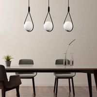 Opviq Mudoni MR-939 pendant light 3-bulb black/opal
