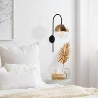 Opviq Bastos 3055 wall light, black/antique gold/clear