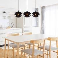 Mercury Zula 3 - Light Kitchen Island Globe Pendant with Glass Accents black 120.0 H x 97.0 W x 97.0 D cm