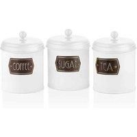 The Mia White Coffee, Tea, And Sugar Jar Set - 17 cm (H)