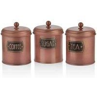 Rozi Copper Coffee, Tea, And Sugar Canister Set - 17 cm