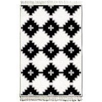 The Mia Blanc & Noir Kilim Rug - 150 x 100 cm