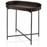 the mia Black Oval Side Table - 56 cm (H) x 56 cm (W) x 32 cm (D)