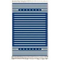 The Mia Bleu & Blanc Kilim Rug - 180 x 120 cm