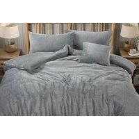 Premium Teddy Fleece Duvet Set - Four Sizes - Navy