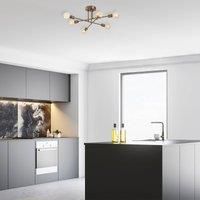 Opviq Flower 176 ceiling light, 6-bulb, antique gold