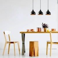 Opviq Tattoo 6211 pendant light 3-bulb linear black/gold