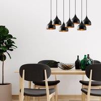 Opviq Tattoo 6221 pendant light 7-bulb black/gold