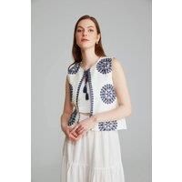 Embroidered Cotton Waistcoat