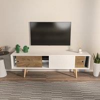 DECOROTIKA - Ecrin TV Cabinet TV Unit with Sliding Doors for TVs up to 68 inches
