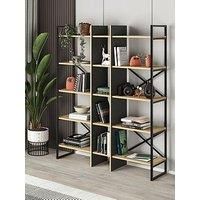 Decortie Detroit Bookcase - Oak/Black