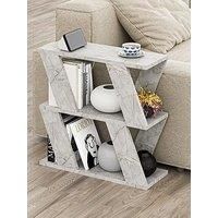 Decortie End Table Modern 21.2X60X55.4Cm Particleboard Gold Marble Effect, Gold