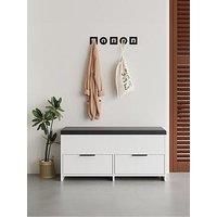 Decortie Shoe Bench Storage 34X106X50Cm Particleboard Anthracite Grey, Black